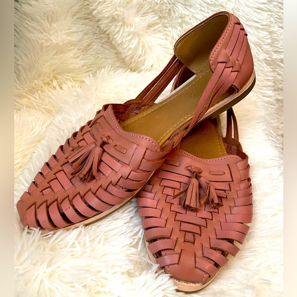 Handmade Pink Leather Huaraches Sandals